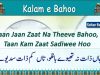 Kalam e Bahoo – Jaan Jaan Zaat Na Theeve Baahoo