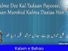 Kalam e Bahoo – Kalme Dee Kal Tadaan Payoose, Jadaan Murshid Kalma Dasyaa Hoo